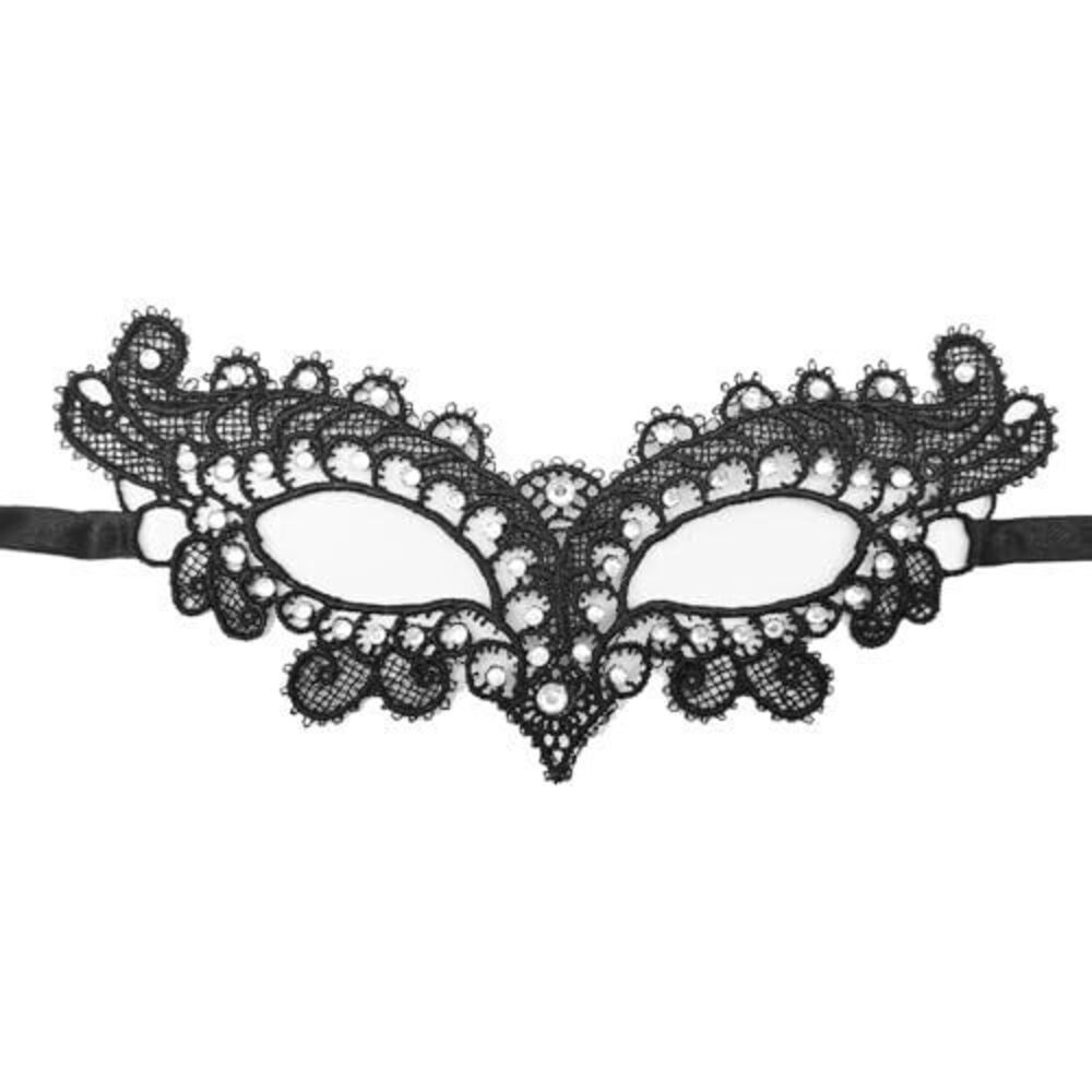 8258 Glamorous Diamond Fox Mask Elegant Party Mask for Masquerade Balls